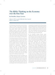 The RBA’s Thinking on the Economy over the Past Year The Economist