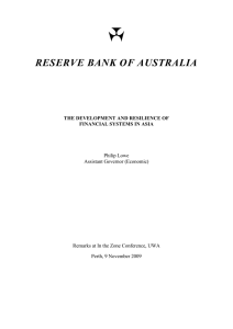 RESERVE BANK OF AUSTRALIA  Philip Lowe Assistant Governor (Economic)