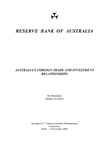 RESERVE  BANK  OF  AUSTRALIA RELATIONSHIPS