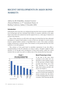 RECENT DEVELOPMENTS IN ASIAN BOND MARKETS