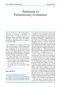 Statement to Parliamentary Committee