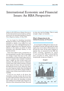 International Economic and Financial Issues: An RBA Perspective