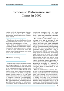 Economic Performance and Issues in 2002