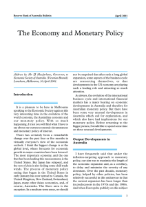 The Economy and Monetary Policy