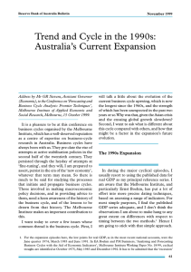 Trend and Cycle in the 1990s: Australia’s Current Expansion