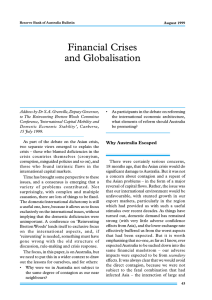 Financial Crises and Globalisation