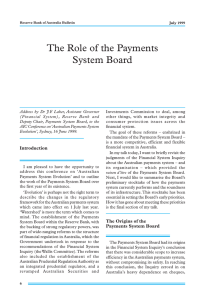 The Role of the Payments System Board