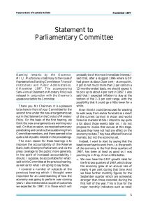 Statement to Parliamentary Committee