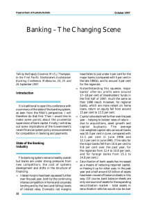 Banking – The Changing Scene