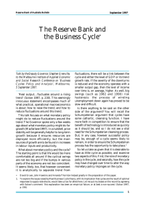 The Reserve Bank and the Business Cycle ∗