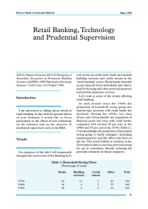 Retail Banking, Technology and Prudential Supervision