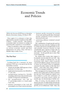 Economic Trends and Policies
