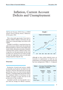 Inflation, Current Account Deficits and Unemployment