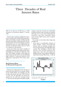 Three  Decades of Real Interest Rates