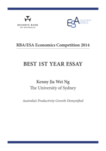 BEST 1ST YEAR ESSAY Kenny Jia Wei Ng The University of Sydney