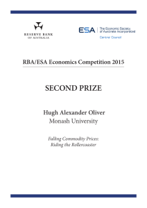 SECOND PRIZE Hugh Alexander Oliver Monash University RBA/ESA Economics Competition 2015