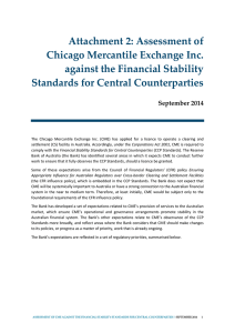 Attachment 2: Assessment of Chicago Mercantile Exchange Inc. against the Financial Stability