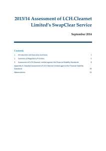 2013/14 Assessment of LCH.Clearnet Limited’s SwapClear Service September 2014 Contents