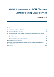 2014/15 Assessment of LCH.Clearnet Limited’s SwapClear Service  December 2015