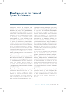 Developments in the Financial System Architecture
