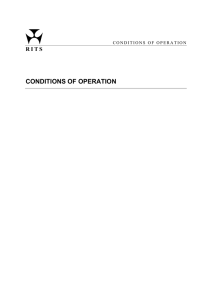 CONDITIONS OF OPERATION R I T S