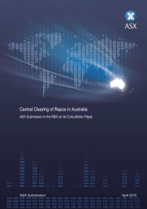 Central Clearing of Repos in Australia  ASX Submission
