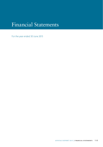 Financial Statements For the year ended 30 June 2015 11 5