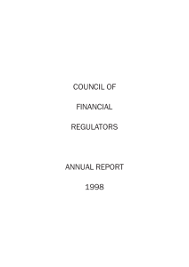 COUNCIL OF FINANCIAL REGULATORS ANNUAL REPORT