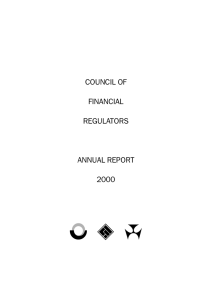 COUNCIL OF FINANCIAL REGULATORS ANNUAL REPORT