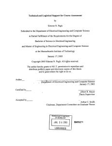 Technical  and Logistical  Support for Course  Assessment by N.