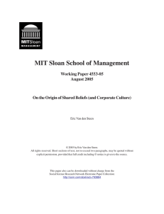 MIT Sloan School of Management Working Paper 4553-05 August 2005