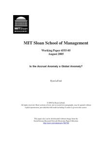 MIT Sloan School of Management Working Paper 4555-05 August 2005