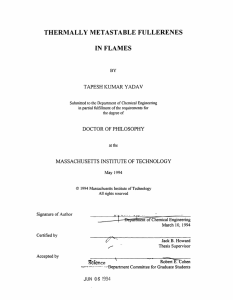 THERMALLY METASTABLE FULLERENES IN  FLAMES TAPESH  KUMAR  YADAV