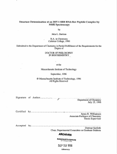 Structure Determination of an HIV-1 RRE RNA-Rev Peptide Complex by