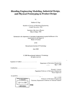 Blending  Engineering  Modeling,  Industrial Design,