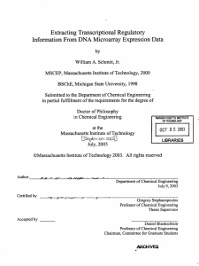 Extracting Transcriptional Regulatory Information From DNA  Microarray Expression Data