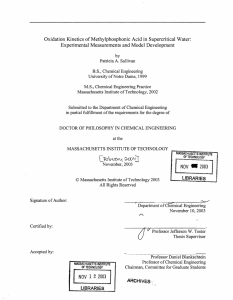 Oxidation Kinetics of Methylphosphonic Acid in Supercritical Water: