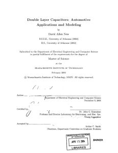 Automotive Double  Layer  Capacitors: Applications  and  Modeling