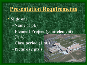 Presentation Requirements • Slide one (1pt.)
