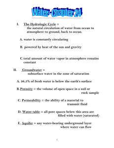 I.  The Hydrologic Cycle =