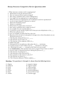 Botany Structure Competitive Review Questions 2008