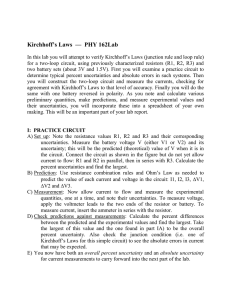 Kirchhoff’s Laws  —  PHY 162Lab