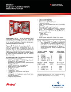 FTA550F XG Jockey Pump Controllers Product Description