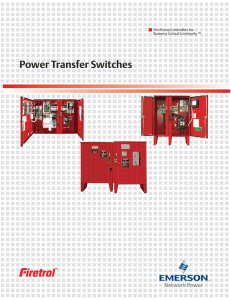 Power Transfer Switches Fire Pump Controllers for Business Critical Continuity ™