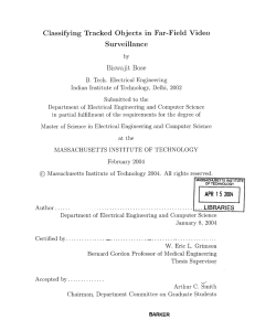 Classifying  Tracked  Objects  in  Far-Field ... Surveillance Biswajit  Bose