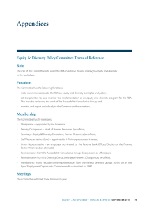 Appendices Equity &amp; Diversity Policy Committee Terms of Reference Role