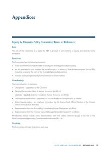 Appendices Equity &amp; Diversity Policy Committee Terms of Reference Role