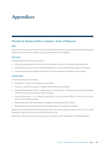 Appendices Diversity &amp; Inclusion Policy Committee Terms of Reference Role