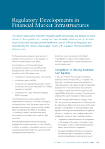Regulatory Developments Regulatory Developments in Financial Market Infrastructures