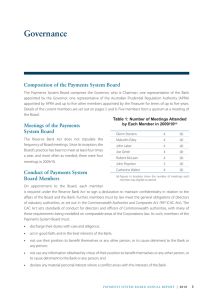 Governance Composition of the Payments System Board